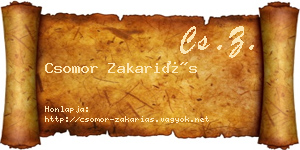 Csomor Zakariás névjegykártya